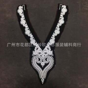 欧亿思民族风电脑绣花衣领民族风刺绣领花电脑绣花0001可订做
