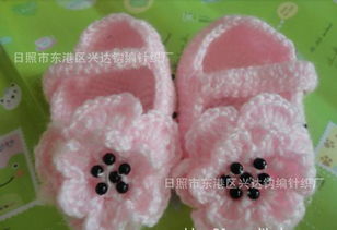供应 手工钩童鞋勾编婴儿鞋编织毛线鞋钩针宝宝鞋针织凉拖鞋价格 厂家 图片